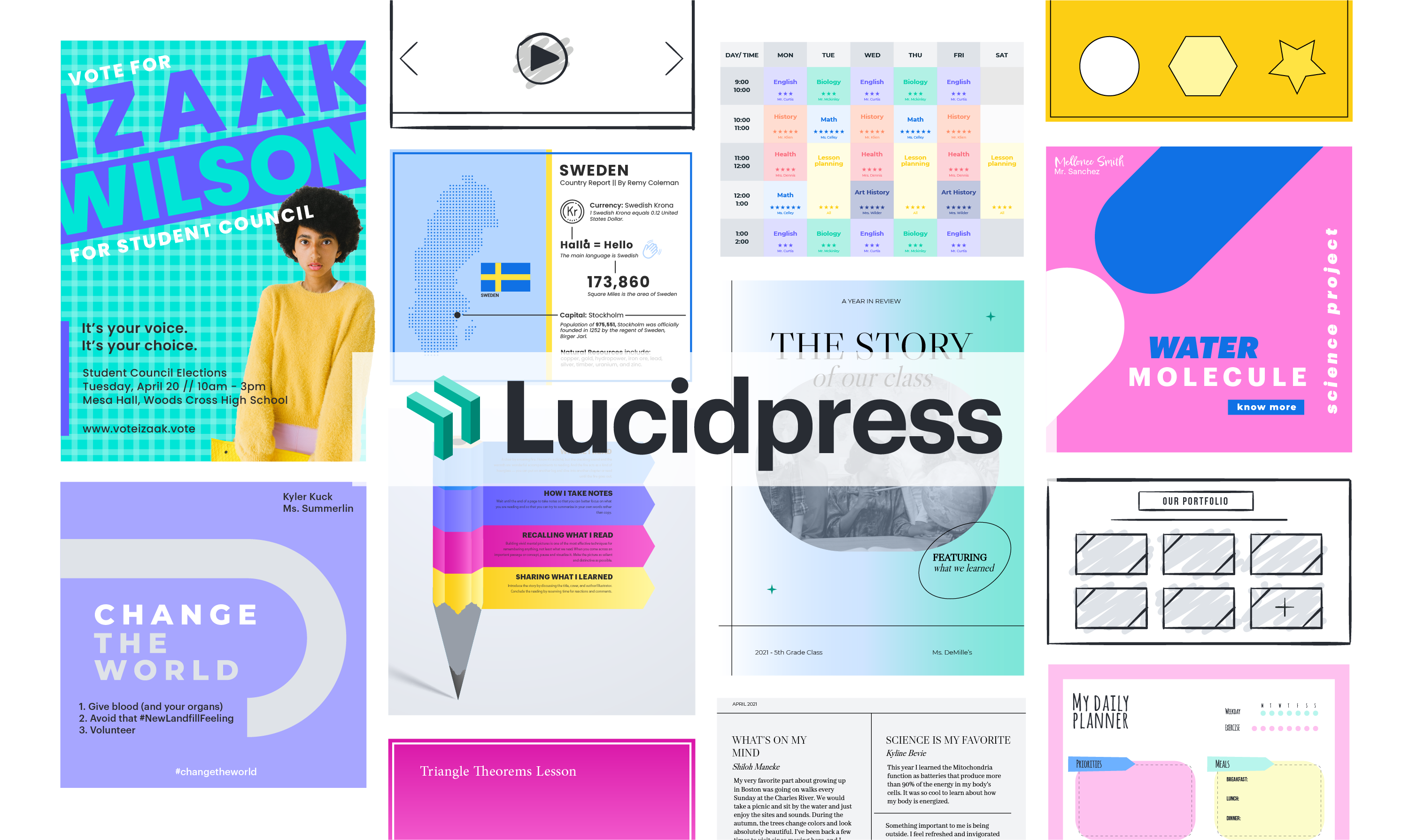 Design templates including a flier, brochure and poster