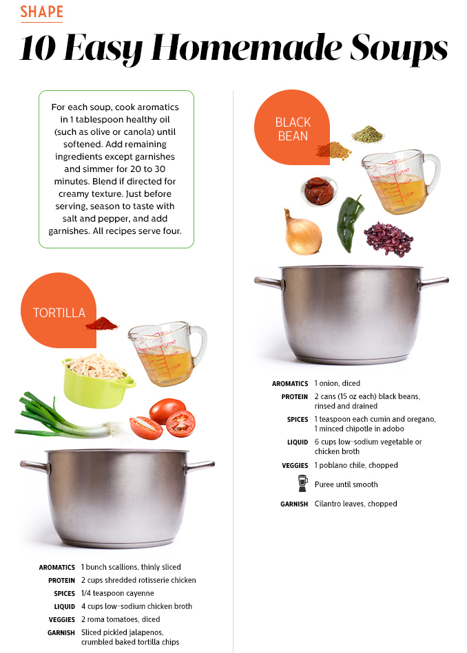10 easy homemade soups infographic