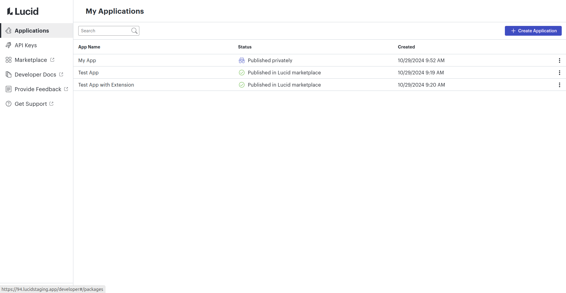 All Apps Publication Status