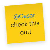 @ mention collaborators to quickly create comments anywhere in the board
