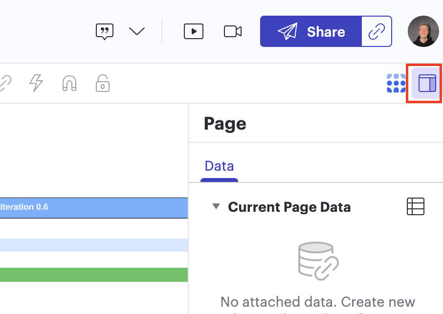 Data tab on the right side of the Lucidchart interface.